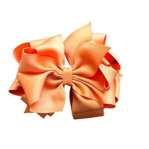 Double Stack Hair Bow BuggaBooBows 6"bow and 5" bow‎ Pumpkin Orange